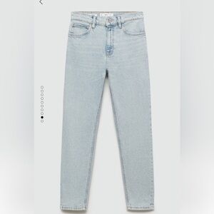 Mango NewMom Comfort High-Rise Jeans - Blue Bleach